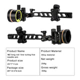 M2 Compound Bow Five-needle Sight Fine Tuning 5 Pins Aiming Scope Come With Adapter 2x/4x/6x/8x lenses for Choice