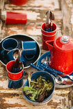 Enamelware Percolator Coffee Pot for Camping