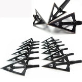 6/12pcs 100 Grain Hunting Fixed Blade Broadheads Arrowheads Black Tip Steel Bow Hunting