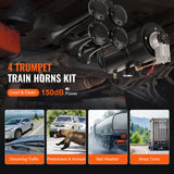 Train Horns Kit 4 Trumpet Air Horn Kit 150dB