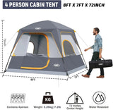 2/4/6/8 Person Portable Cabin Tent