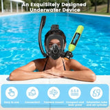 Lightweight 0.5 L Mini Scuba Tank with Integrated Full-Face Mask