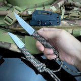 Straight Knife with Sheath Nylon Rope Handle