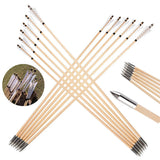 12Pcs Traditional Wooden Archery