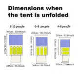 Camping Tent, Top Skylight for Ventilation and Mosquito Protection