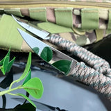 Straight Knife with Sheath Nylon Rope Handle