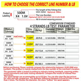 500M 4-strand Braided Fishing Line 20-85LB