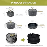 Portable Camping Cookware Set with Kettle