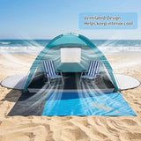 Beach Tent Sun Shelter with Extended Sand Mat