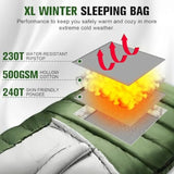 XXL Big and Tall 4 Season Sleeping Bag for Adults