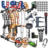 Short Axis Compound Bow Set Kit 30-60Lbs Adjustable Draw Weight Ambidextrous