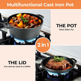 Cast Iron Double Dutch Oven W/ Loop Handles