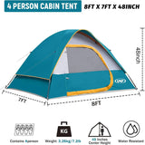 2-4 Person Waterproof Windproof Tent with Rainfly