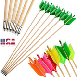 Wood Arrows 6pcs Turkey Feathers Handmade Diameter 8.5mm Arrow Shaft Length 80cm for Adults Shooting Target Hunting Accessories
