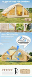 Quick Setup Inflatable  Air Tent with Stove Jack, 4-6 Person