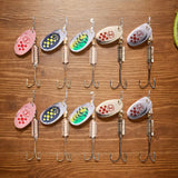 10pcs Metal Spoon Spinner Fishing Lure