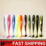 10Pcs 9cm Fishing Lures T Tail Worm Soft Bait