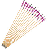 Wooden Longbow Arrows 32" Natural Turkey Feather