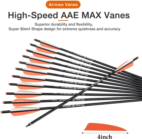 YLS Crossbow Bolts 20 Inch Carbon w/Hunting Broadheads