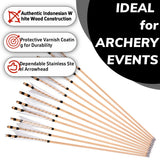 12Pcs Traditional Wooden Archery