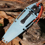 Stonewash Fixed Blade Knife Blue