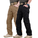 2pcs Men's Solid Color Cargo Pants, Breathable Tactical Pants Multi Pockets