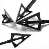 6/12pcs 100 Grain Hunting Fixed Blade Broadheads Arrowheads Black Tip Steel Bow Hunting