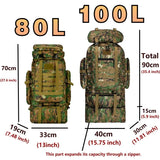 80L Tactical Mountaineering Bag