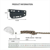 Straight Knife with Sheath Nylon Rope Handle