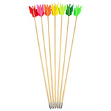 Wood Arrows 7pcs 32" (80cm) 8.5mm OD Handmade with Turkey Feathers for Recurve Traditional Bow Archery Shooting Target Hunting Outdoor Sports Accessories