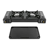 Double Head Gas stove with Baking Tray