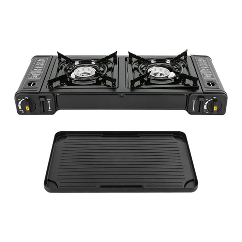 Double Head Gas stove with Baking Tray
