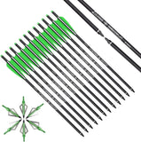 YLS Crossbow Bolts 20 Inch Carbon w/Hunting Broadheads