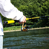 Durable Spinning Reel and 2-Piece Rod for Fresh and Saltwater Fishing