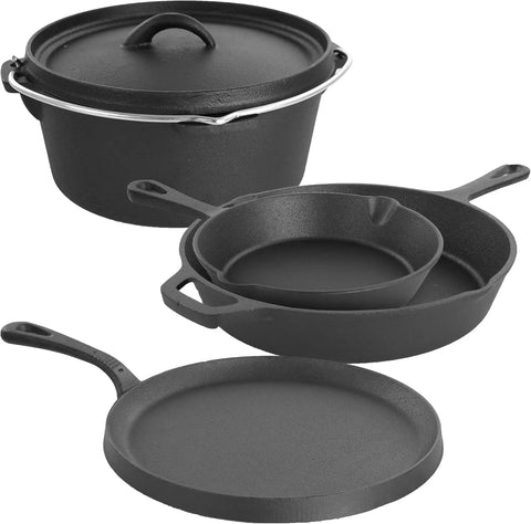 Pre-Seasoned Cast Iron Cookware Set, 5 Pc