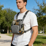 Binocular Harness Chest Pack with Rangefinder Waterproof Pouch Bino Harness with Rain Cover for Hunting Hiking