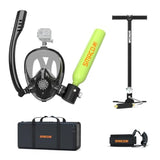 Aluminum Mini Scuba Tank with Full Face Snorkel Mask