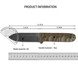 Fixed Blade Tactical Knife D2 Steel Blade