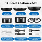 Nonstick Pots and Pans Set 13pcs