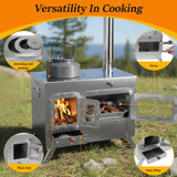 Hot Tent Stove with 4 Chimney Pipe