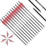YLS Crossbow Bolts 20 Inch Carbon w/Hunting Broadheads