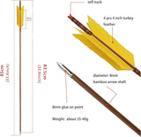 33" Archery Bamboo Arrows Turkey Feathers