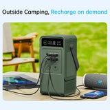 Solar Generator for Camping, Portable Power Station, LED Light