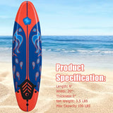 Surfboard, 6-Foot Stand-Up Paddle Board with Removable Fins