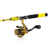 Durable Spinning Reel and 2-Piece Rod for Fresh and Saltwater Fishing