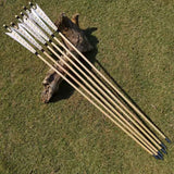 Wooden Longbow Arrows 32" Natural Turkey Feather