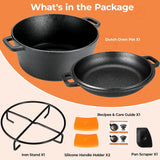 Cast Iron Double Dutch Oven W/ Loop Handles