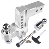 Silver 2.5" 8" Drop Adjustable Towing Hitch