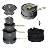 Portable Camping Cookware Set with Kettle