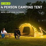 4/6 Person Dome Tents with Rainfly, Easy Setup